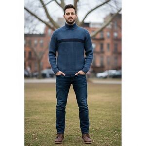 Paolo Mondo All Gender Rib-Knit Grey Sweater Size Men’s S Women's L Italy